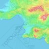 Marseilleの地形図、標高、地勢