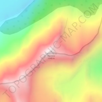 Cerro Perito Morenoの地形図、標高、地勢
