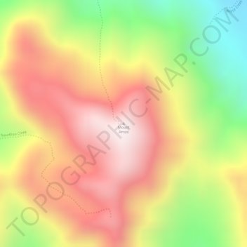Mount Amosの地形図、標高、地勢