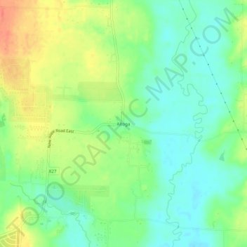 Altogaの地形図、標高、地勢