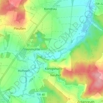 Forkatshofの地形図、標高、地勢