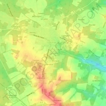 Petit Lilleの地形図、標高、地勢
