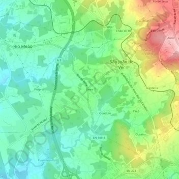 Beireの地形図、標高、地勢