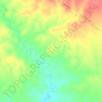 El Partidoの地形図、標高、地勢
