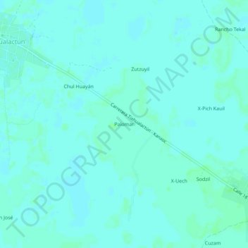 Palomarの地形図、標高、地勢