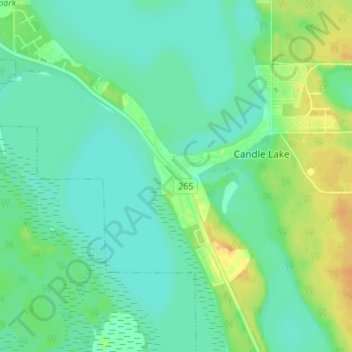 Candle Lakeの地形図、標高、地勢
