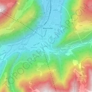 Kumbichlの地形図、標高、地勢