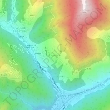 Costalissoioの地形図、標高、地勢