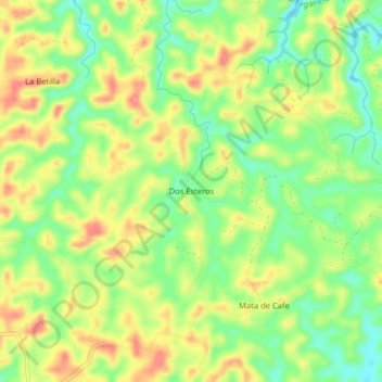 Dos Esterosの地形図、標高、地勢