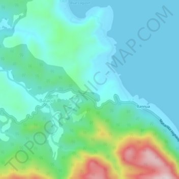Balaoiの地形図、標高、地勢