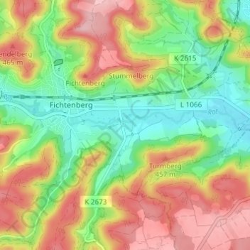 Kronmühleの地形図、標高、地勢