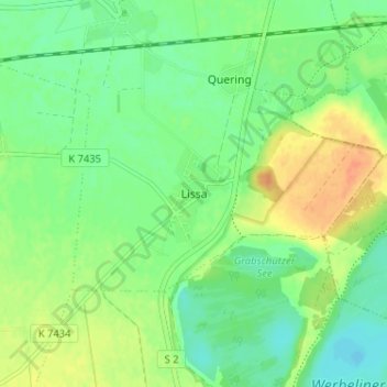 Lissaの地形図、標高、地勢