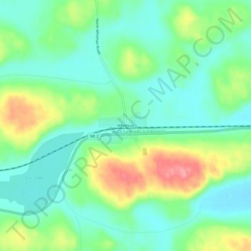 Whitmanの地形図、標高、地勢