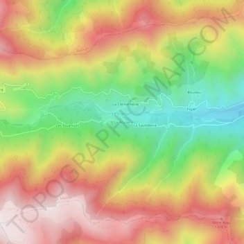 Le Mazelの地形図、標高、地勢