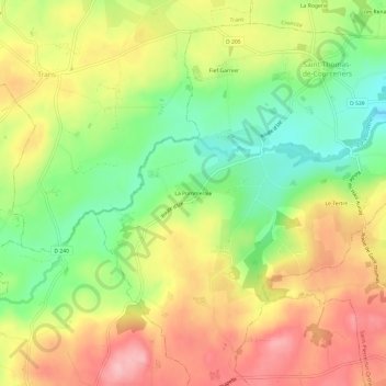 La Pommeraieの地形図、標高、地勢