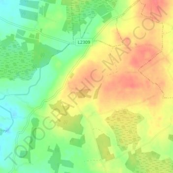 Cappaluskの地形図、標高、地勢