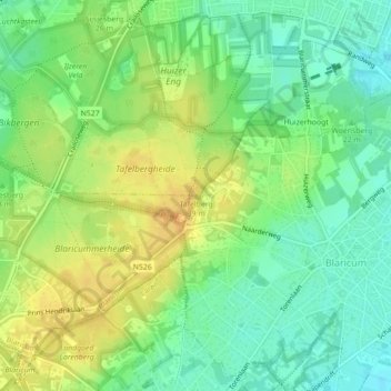 Tafelbergの地形図、標高、地勢