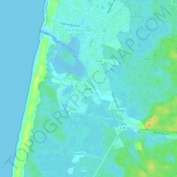 Jouanの地形図、標高、地勢