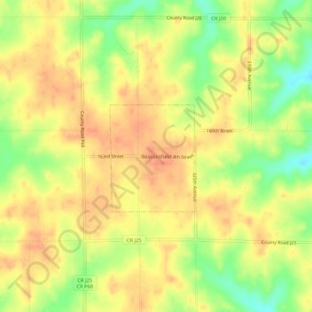 Beaconsfieldの地形図、標高、地勢