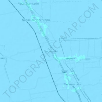 Vadapathiの地形図、標高、地勢