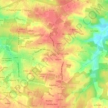 Lacroixの地形図、標高、地勢