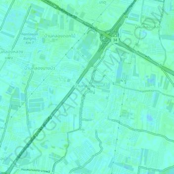 Ban Khlong Bang Kaeoの地形図、標高、地勢