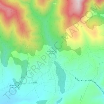 Quintana de Fuserosの地形図、標高、地勢