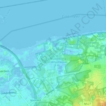 Valkeveenの地形図、標高、地勢
