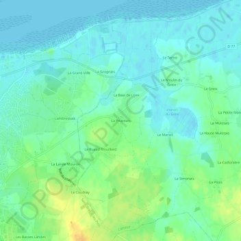 La Pitardaisの地形図、標高、地勢