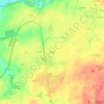 La Barreの地形図、標高、地勢