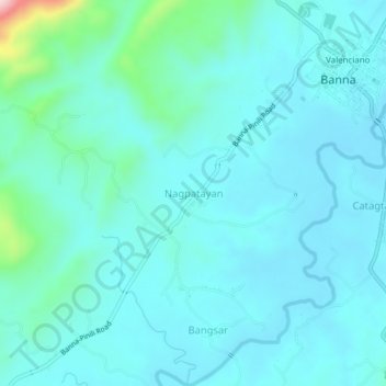Nagpatayanの地形図、標高、地勢