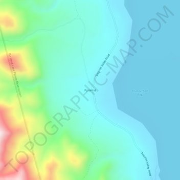 Pyramidの地形図、標高、地勢