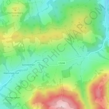 Bachの地形図、標高、地勢