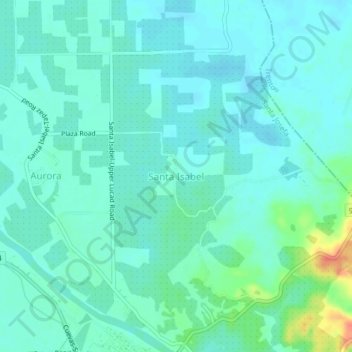 Santa Isabelの地形図、標高、地勢