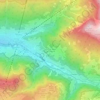 St. Jakobの地形図、標高、地勢