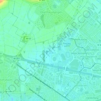 Hoher Marksteinの地形図、標高、地勢