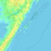 Chincoteague Islandの地形図、標高、地勢