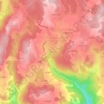 Maisonneuveの地形図、標高、地勢