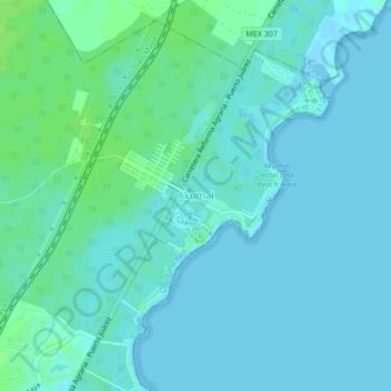 Akumalの地形図、標高、地勢