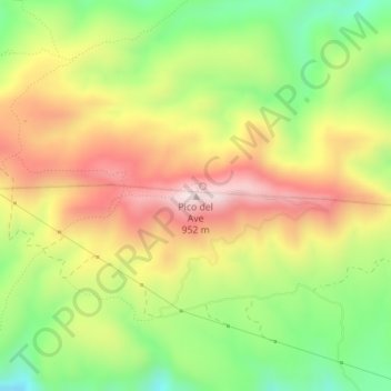 Pico del Aveの地形図、標高、地勢