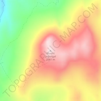 Mount Jagungalの地形図、標高、地勢