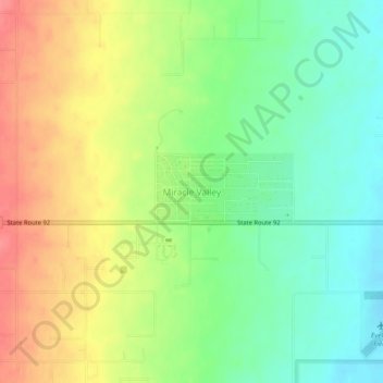 Miracle Valleyの地形図、標高、地勢