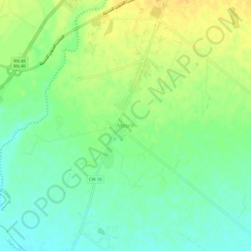 Mezrirの地形図、標高、地勢