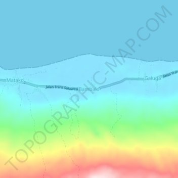 Bambaloの地形図、標高、地勢