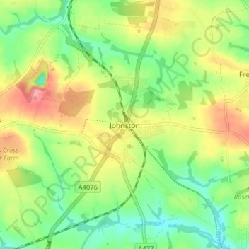 Johnstonの地形図、標高、地勢