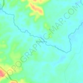 Mampangの地形図、標高、地勢