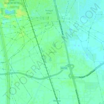 Siwahの地形図、標高、地勢