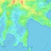 Locqueltasの地形図、標高、地勢