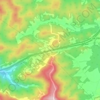 Lawnの地形図、標高、地勢