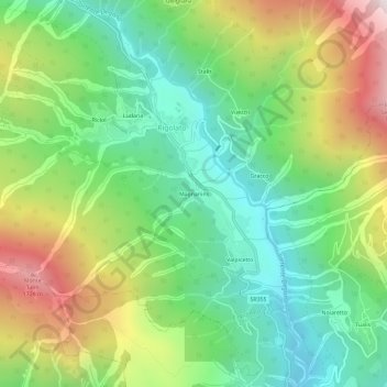 Magnaninsの地形図、標高、地勢